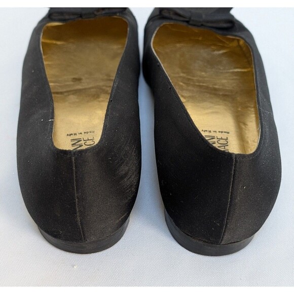 Gianni Versace Black Fabric Bow Pumps Made in Italy Women’s Size 38.5 Vintage - Picture 6 of 12